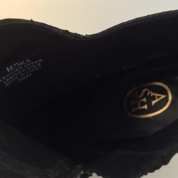 Ash Moka textured leather booties black size 36M - Picture 5 of 8